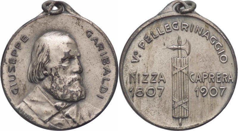 Giuseppe Garibaldi (1807-1882) Medaglia 1907 commemorativa del V° Pellegrinaggio...