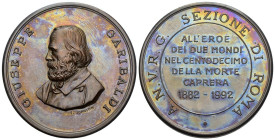 Medaglia - Associazione Nazionale Veterani e Reduci Garibaldini (A.N.V.R.G.) - Roma, 110°Anniversario della Morte di Giuseppe Garibaldi 1882/1992 - gr...