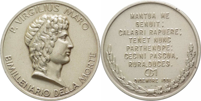 Italia - Medaglia - Bimillenario della morte di P.Virgilius Maro - Dicembre 1981...