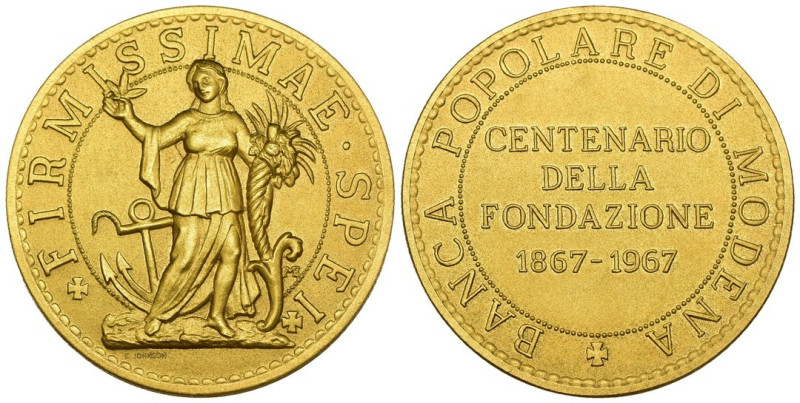 Medaglia - Banca Popolare di Modena, Centenario della Fondazione 1967 - gr. ;29....