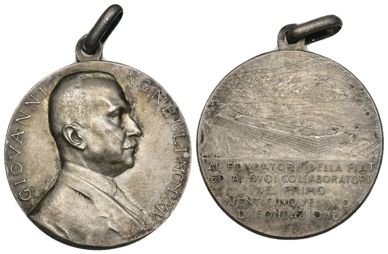 Medaglia - Giovanni Agnelli, 1924, 25°Anniversario fondazione FIAT - gr. 10,20 -...