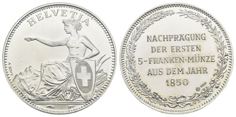 Svizzera - Medaglia commemorativa del rilascio ufficiale del Franco Svizzero 185...