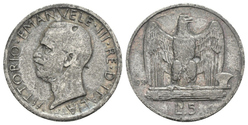 Regno d'Italia - Vittorio Emanuele III (1900-1943) 5 lire "Aquilino" 1930 - FALS...