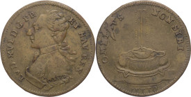 Francia - Luigi XVI (1775-1791) gettone prodotto a Norimberga 1791 - D/LVD. XVI. D. G. FR. ET. NAV. REX. - busto a destra sotto al busto REICH - R/ OM...