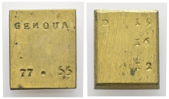 Peso Monetale - Quadrato - Italia - Genova - Punzoni vari - gr. 25,21

qSPL

SPEDIZIONE SOLO IN ITALIA - SHIPPING ONLY IN ITALY