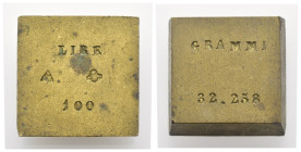 Peso Monetale - Quadrato - Italia - 100 Lire - Punzoni vari - gr. 32,27

qSPL

SPEDIZIONE SOLO IN ITALIA - SHIPPING ONLY IN ITALY