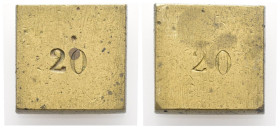Peso Monetale - Quadrato - Punzone "20" - gr. 20,02

BB+

SPEDIZIONE SOLO IN ITALIA - SHIPPING ONLY IN ITALY