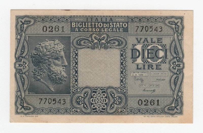 Regno d'Italia - Vittorio Emanuele III - Luogotenenza di Umberto I - 10 Lire "Gi...