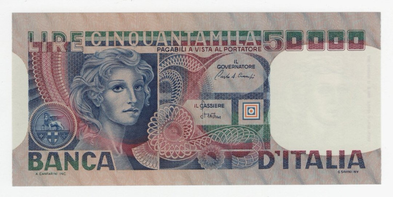 Repubblica Italiana - 50000 Lire "Volto Femminile" - Firme: Ciampi/Stevani - Emi...