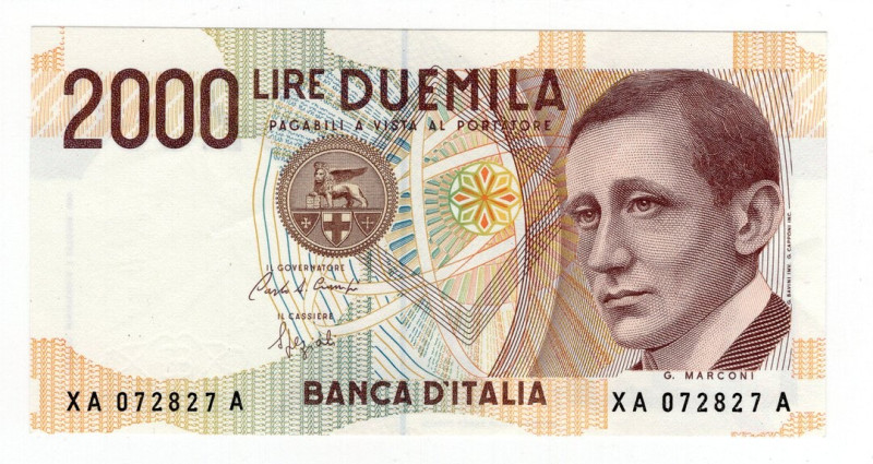 Repubblica Italiana - 2000 Lire "Marconi" 12/11/1993 - SERIE SPECIALE X - Crapan...