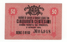 Occupazione Austriaca del Veneto - Cassa Veneta dei Prestiti - Buono di Cassa da 50 Centesimi 1918 - Crapanzano OS3 

SPL+

SPEDIZIONE SOLO IN ITA...