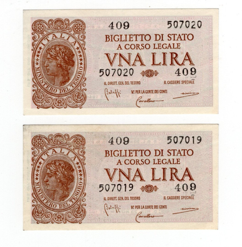 Regno d'Italia - Vittorio Emanuele III, Luogotenenza di Umberto - Lotto n.2 Bigl...