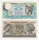 Repubblica Italiana - Lotto n.2 Biglietti di Stato composto da: 500 Lire "Aretusa" - 500 Lire "Mercurio" - Pieghe, timbro

med. SPL

SPEDIZIONE IN...