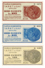 Lotto n.3 Buoni composto da: Filatelia Numismatica "Aretusa", Siracusa, Buono d'Acquisto da 150, 200, 250 Lire - Valido fino al 31/12/1977

FDS

S...