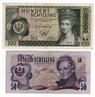 Austria - Lotto n.2 Banconote composto da: 50 Schilling 1970, P#143 e 100 Schilling 1969, P#145 - Pieghe 

med. qBB

SPEDIZIONE IN TUTTO IL MONDO ...