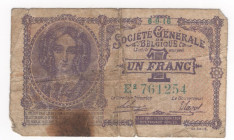 Belgio - Société Général de Belgique - 1 Franc - emissione del 1916 - N°serie F2 761254 - Pick# 086b

MB

SPEDIZIONE SOLO IN ITALIA - SHIPPING ONL...