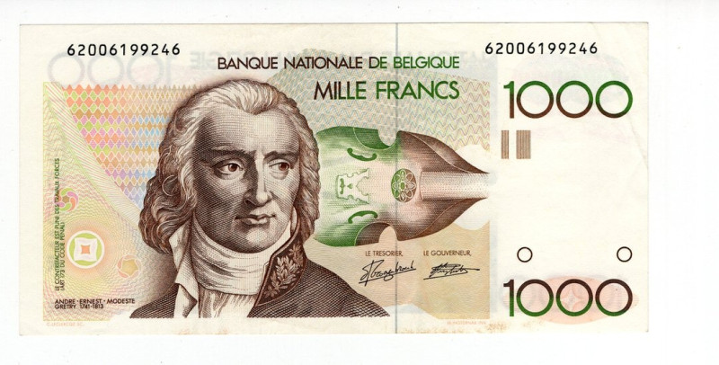 Belgio - 1000 Francs 1980/1996 - P#144 - Leggere pieghe e macchioline

SPL

...