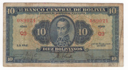 Bolivia - Repubblica (1825-2009) - 10 bolivianos - N°serie: Q3 089021 - 1928 - Waterlow & Sons - P# 130

MB+

SPEDIZIONE SOLO IN ITALIA - SHIPPING...