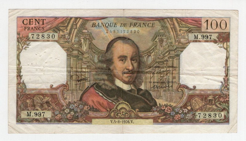 Francia - 100 Francs "Corneille" 1976 - P#149 - Pieghe, fori 

MB+/qBB

SPED...