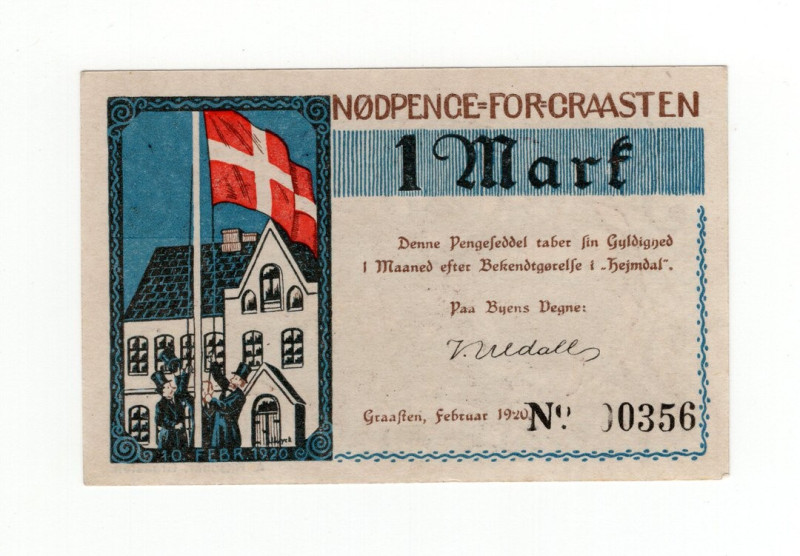 Germania - Notgeld - Gravenstein - 1 Papier Mark 1920 - Grabowski 0466.3m

SPL...