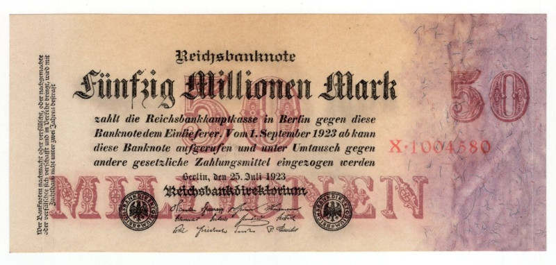 Germania - Repubblica di Weimar - 50.000.000 Mark 1923 - P# 98a

SPL-

SPEDI...