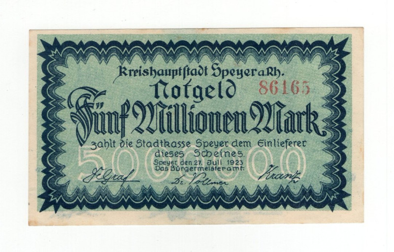 Germania - 5.000.000 Mark 1923 - Speyer - Keller 4834

BB/SPL

SPEDIZIONE SO...