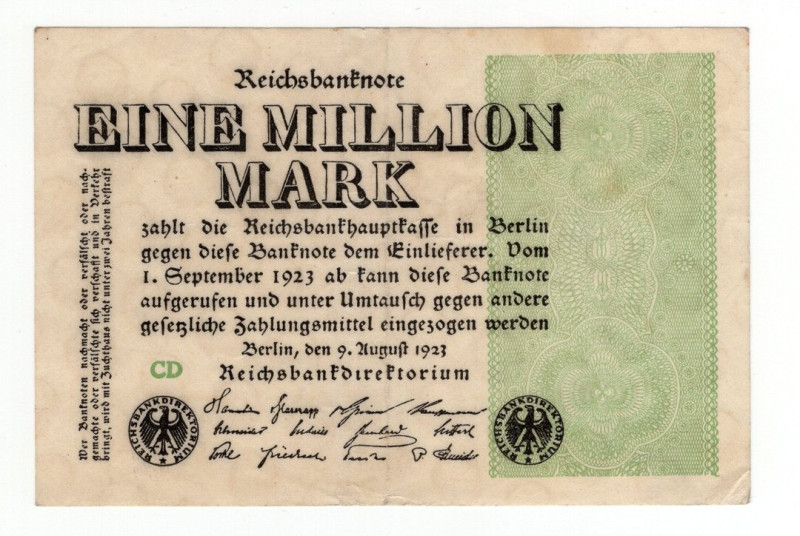 Germania - Repubblica di Weimar - 1.000.000 Mark 1923 - P# 102

BB/SPL

SPED...