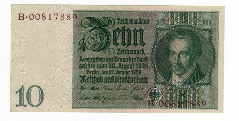 Germania - Reichsbanknote - 10 Reichsmark 1929 P# 180b - piega centrale

SUP
...