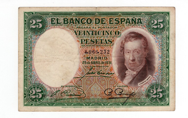 Spagna - 25 Pesetas 1931 - P#81 - Pieghe, macchie

BB-

SPEDIZIONE SOLO IN I...