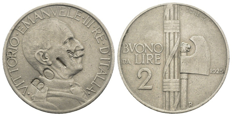 Regno d'Italia - Vittorio Emanuele III (1900-1943) - Buono da 2 Lire "Fascio" 19...