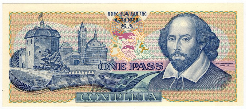 De La Rue Giori S.A. biglietto da "One Pass Completa"

FDS-

SPEDIZIONE IN T...