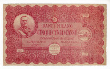 Biglietto pubblicitario Banfi Milano con effige di Vittorio Emanuele III - "500 Casse si fabbricano giornalmente Super Sapone Marca Gallo"

SPEDIZIO...