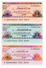 Lotto n.3 Miniassegni - Genova, 1977, Il Banco di Chiavari e della Riviera Ligure da 100, 200, 300 Lire - Ass.del Commercio e del Turismo della Prov. ...