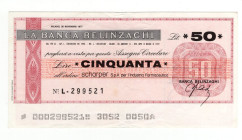 Miniassegno - Milano, 1977, La Banca Belinzaghi da 50 Lire - Scharper S.P.A. per l'Industria Farmaceutica - Pieghe

qSPL

SPEDIZIONE IN TUTTO IL M...