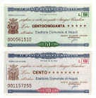 Lotto n.2 Miniassegni - Roma, 1976, Il Banco di Santo Spirito da 100, 150 Lire - Esattoria Comunale di Napoli

FDS

SPEDIZIONE IN TUTTO IL MONDO -...