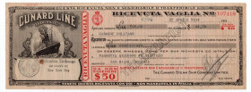 Cunard Line - Ricevuta di Vaglia da 500 Lire 1934 - Pieghe, scritte 

BB

SPEDIZIONE SOLO IN ITALIA - SHIPPING ONLY IN ITALY