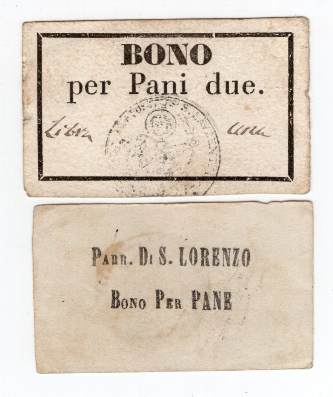Lotto di 2 buoni alimentari per il ritiro di generi alimentari Parrocchia di San...