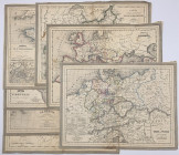 Lotto di cartine geografiche d'epoca rappresentanti: Italia; Italia Antica; Regno Lombardo Veneto; Stati di S.M. Il Re di Sardegna Impero d'Austria; F...