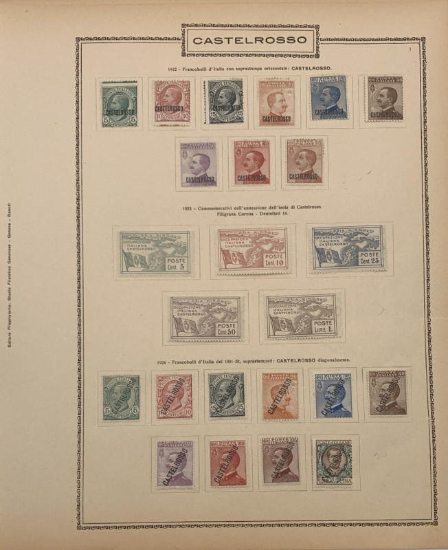 Castelrosso, Isola dell'Egeo - numero 3 serie 1922-1924 di francobolli come da f...