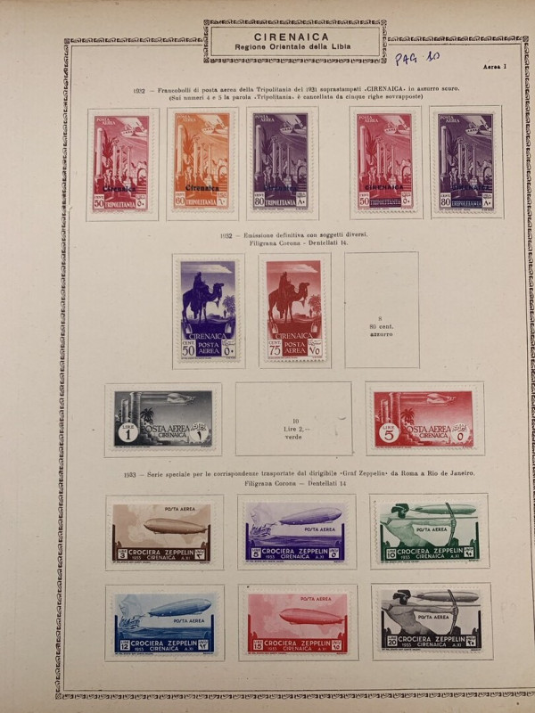 Cirenaica, Regione Orientale della Libia - numero 3 serie 1932-1933 di francobol...