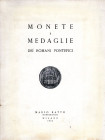 RATTO M. - Milano, 25 – Ottobre, 1962. Monete e medaglie dei Romani Pontefici. pp. 52, nn. 838, tavv. 34. Ril. ed. , lista prezzi val. e Agg.buono sta...