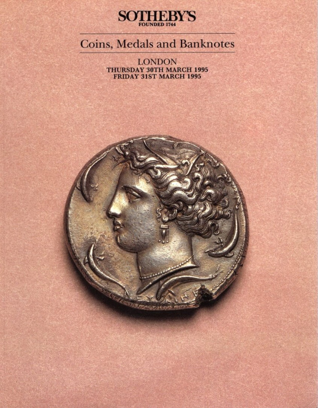 SOTHEBY’S. – London, 30\31 – March, 1995. Coins, medals and bankonotes. Pp. 90, ...