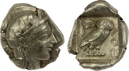 ATTICA: Athens, AR tetradrachm (17.12g), 440-404 BC, HGC-4/1597, SNG Copenhagen 31-40, helmeted head of Athena right // owl standing right, head facin...