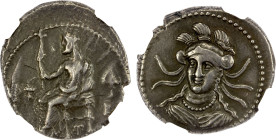 CILICIA: Tarsos, Balakros, ca. 333-323 BC, AR stater (10.90g), BMC-78, SNG BN 367, Ba'altars seated left, lotus-tipped scepter in right hand, ear of g...