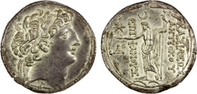 SELEUKID KINGDOM: Antiochos VIII Epiphanes (Grypos), sole reign, 121-96 BC, AR tetradrachm (16.04g), Ptolemaïs (Ake), 121-113 BC, SC-2336.2a, diademed...