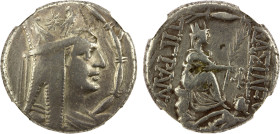 ARMENIA: Tigranes II, 95-56 BC, AR tetradrachm (15.52g), Tigranocerta, Nercessian-34, Kovacs-71.2, diademed and draped bust right, wearing tiara decor...