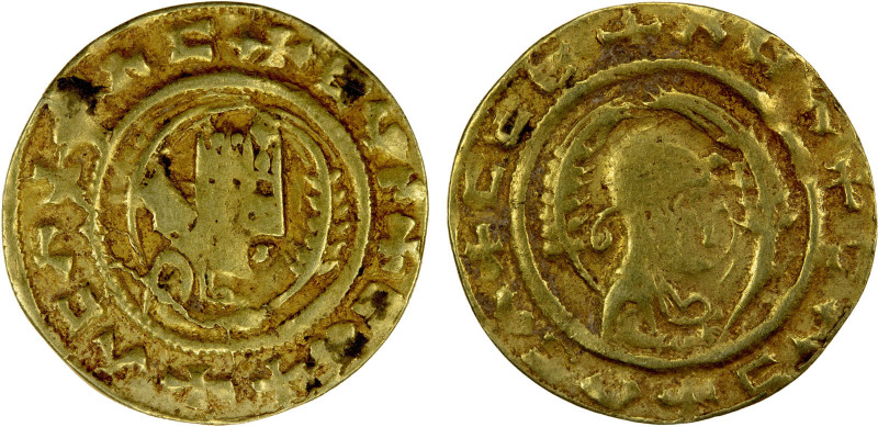 AXUM: Ebana, 5th century, AV unit (1.55g), M&J-71, crowned bust right, holding w...