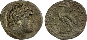 PHOENICIA: Tyre, AR 1/2 shekel (5.81g), year 59 (68/7 BC), HGC-10/358, DCA-922 (date unlisted), laureate head of Melkart right // eagle standing left ...