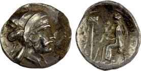 PERSIS KINGDOM: Bagadat (Baydad), early 3rd century BC, AR drachm (3.47g), Alram-512, head right, with short beard, mustache, and earring, wearing kyr...