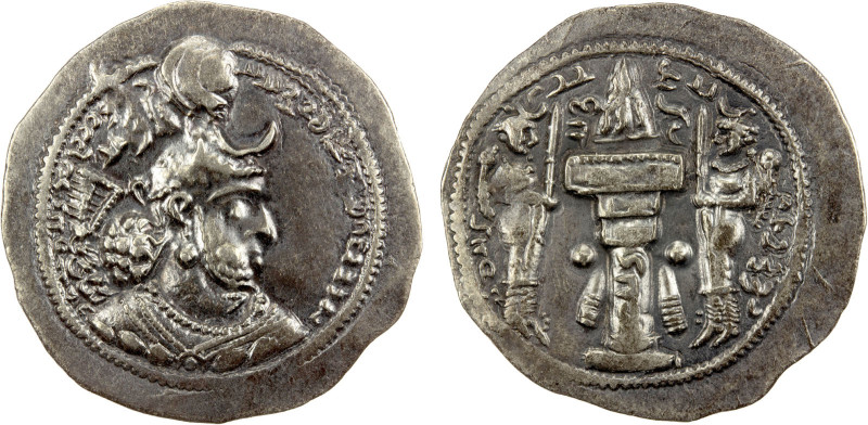 SASANIAN KINGDOM: Yazdigerd I, 399-420, AR drachm (4.15g), DA (Darabjird), G-147...